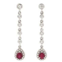 Pendientes de oro blanco con diamantes y zafiros