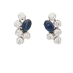 Pendientes de oro blanco, zafiros y diamantes