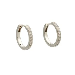 Pendientes de oro blanco con diamantes en forma de aro - 1186
