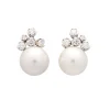 Pendientes de oro blanco con perlas cultivadas y diamantes