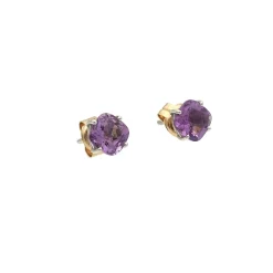 Pendientes de oro blanco con amatistas
