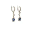 Pendientes de oro blanco con diamantes y zafiros - 0490