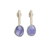 Pendientes de oro blanco con tanzanitas - 0769