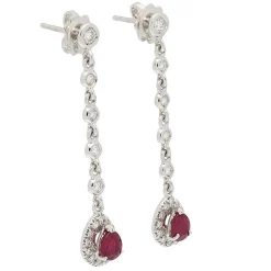 Pendientes de oro blanco con diamantes y zafiros