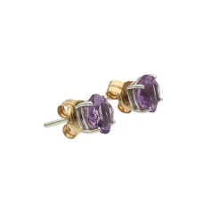 Pendientes de oro blanco con amatistas