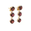 Pendientes de oro con perlas y granates - 0730
