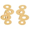 Pendientes de oro rosa con formas circulares - 0290