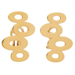 Pendientes de oro rosa con formas circulares - 0290