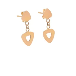 Pendientes de oro rosa y forma triangular