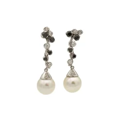 Pendientes de perlas australianas y diamantes