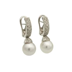 Pendientes de perlas y diamantes