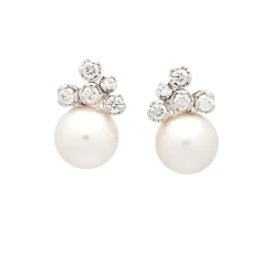 Pendientes de perlas y diamantes