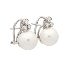 Pendientes de perlas y diamantes
