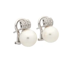 Pendientes de perlas y diamantes