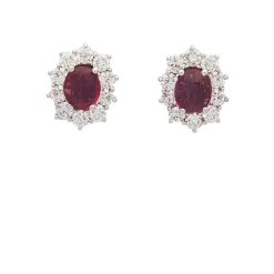 Pendientes de rubíes y diamantes
