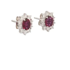 Pendientes de rubíes y diamantes