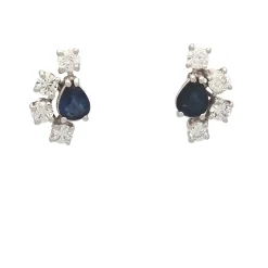 Pendientes de zafiros y diamantes