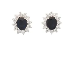 Pendientes de zafiros y diamantes