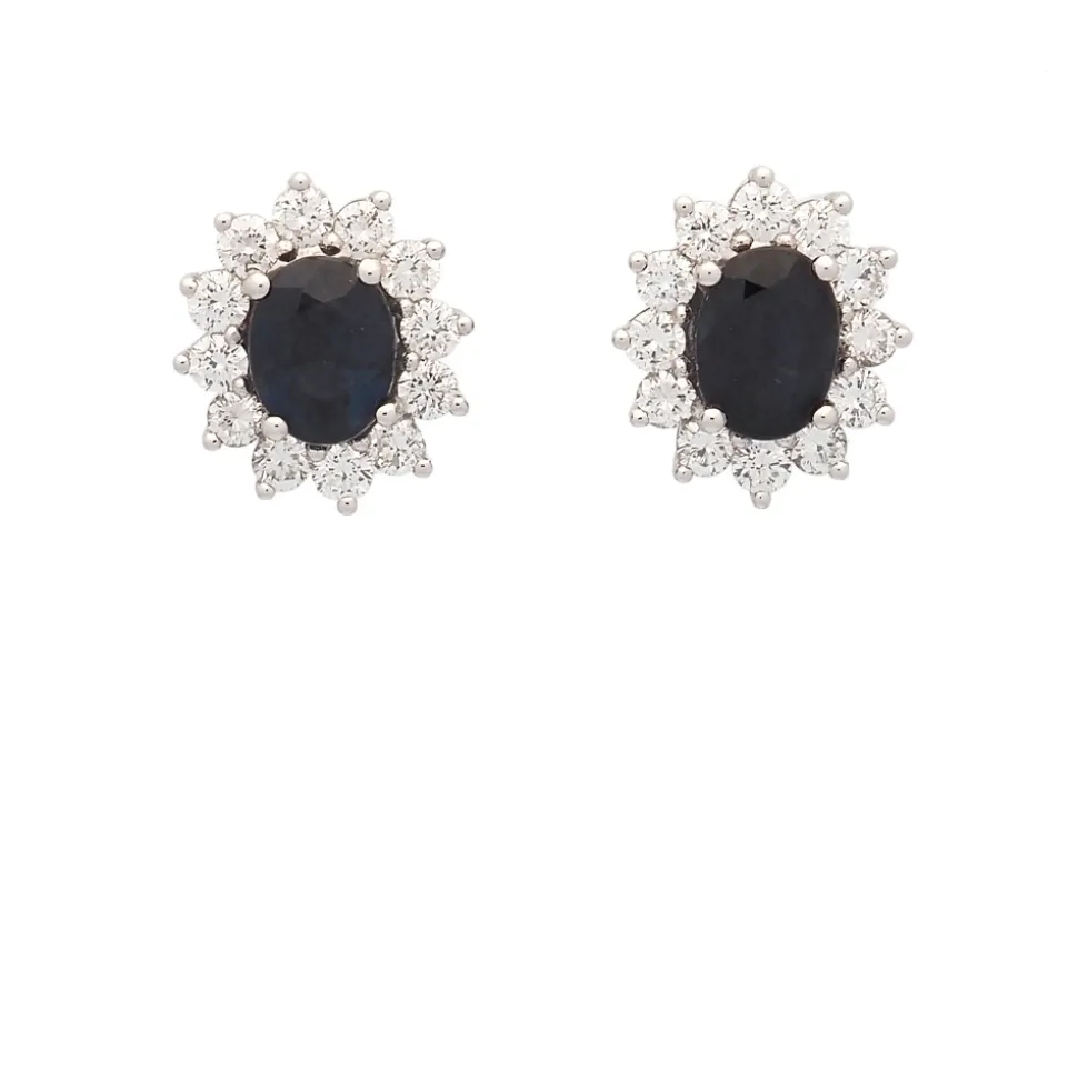 Pendientes de zafiros y diamantes