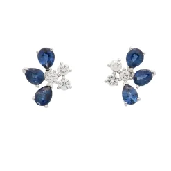 Pendientes de zafiros y diamantes