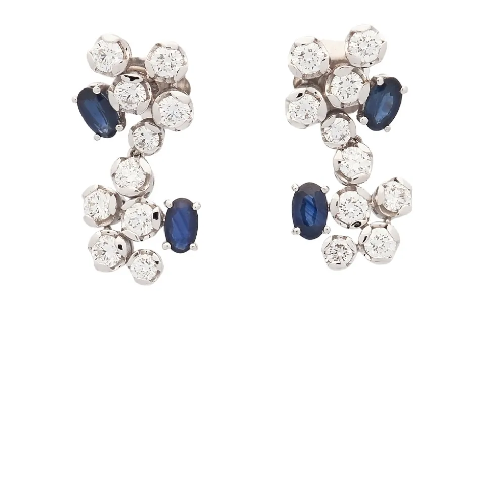 Pendientes de zafiros y diamantes