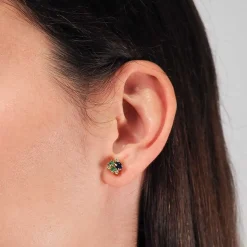 Pendientes desmontables con esmeraldas, zafiros y diamantes - 0453