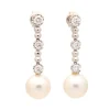 Pendientes desmontables de perlas y diamantes - 1040