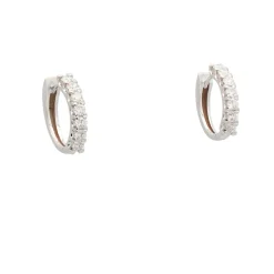 Pendientes en aro con diamantes - 1242