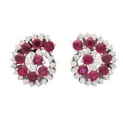 Pendientes espiral con rubíes y diamantes