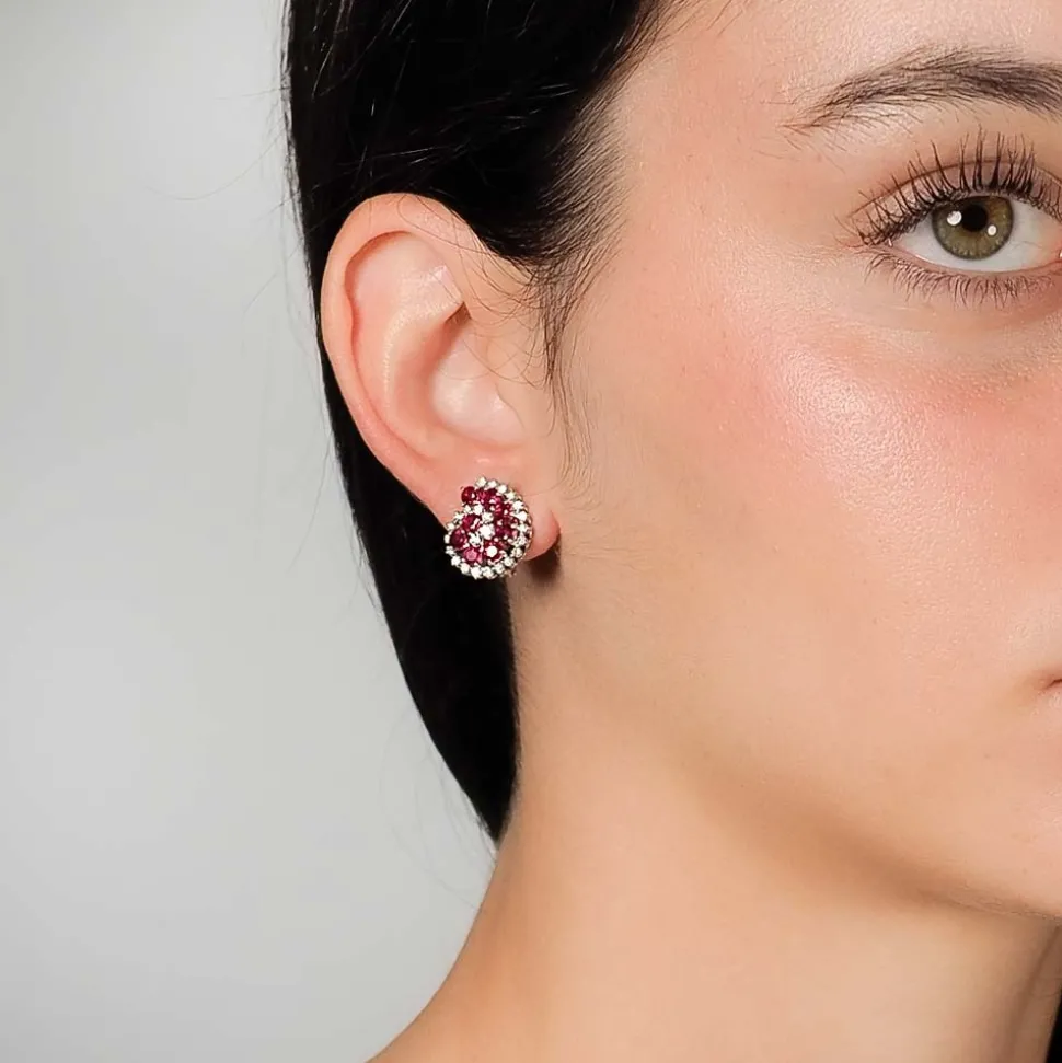 Pendientes espiral con rubíes y diamantes