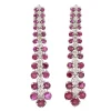 Pendientes largos con diamantes y rubíes - 0440