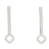 Pendientes largos con diamantes - 1238