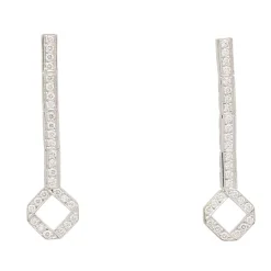 Pendientes largos con diamantes - 1238