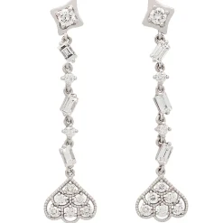 Pendientes largos con diamantes