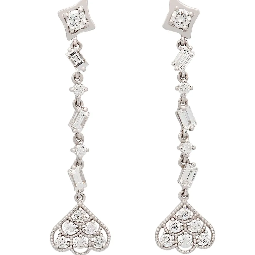 Pendientes largos con diamantes
