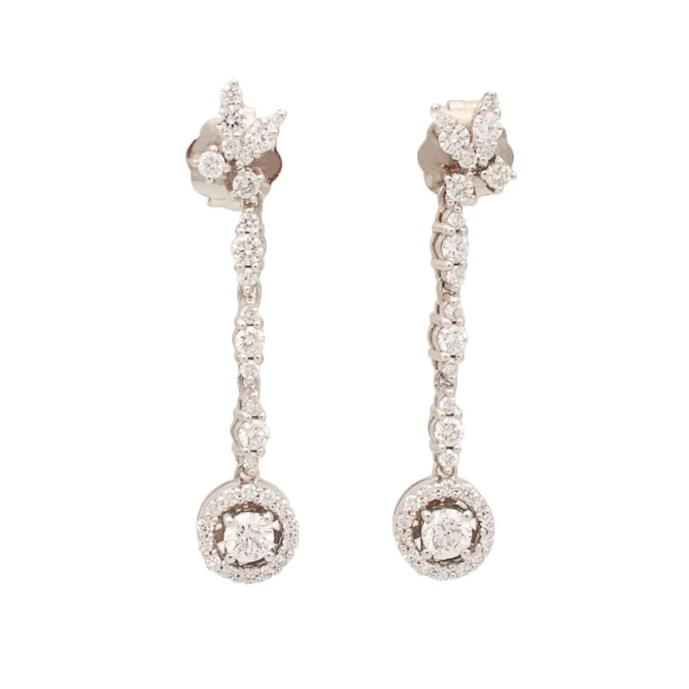Pendientes largos con diamantes - 1067