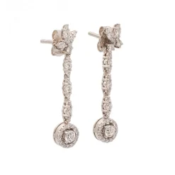 Pendientes largos con diamantes - 1067