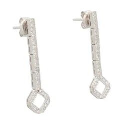 Pendientes largos con diamantes - 1238