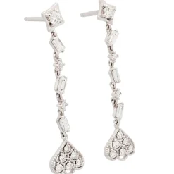 Pendientes largos con diamantes