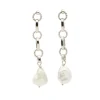 Pendientes largos con perlas cultivadas - 0386