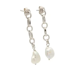 Pendientes largos con perlas cultivadas - 0386