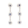 Pendientes largos con zafiros - 1059