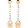 Pendientes largos de oro rosa con cadena