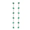 Pendientes largos de oro blanco y esmeraldas - 1022