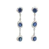 Pendientes largos de oro blanco, zafiros y diamantes - 1015