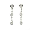 Pendientes largos de oro blanco y diamantes - 1011