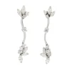 Pendientes largos de oro blanco y diamantes navetttes