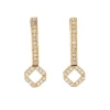 Pendientes largos de oro amarillo con diamantes