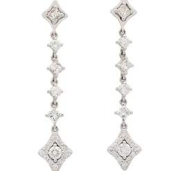 Pendientes largos rombos con diamantes
