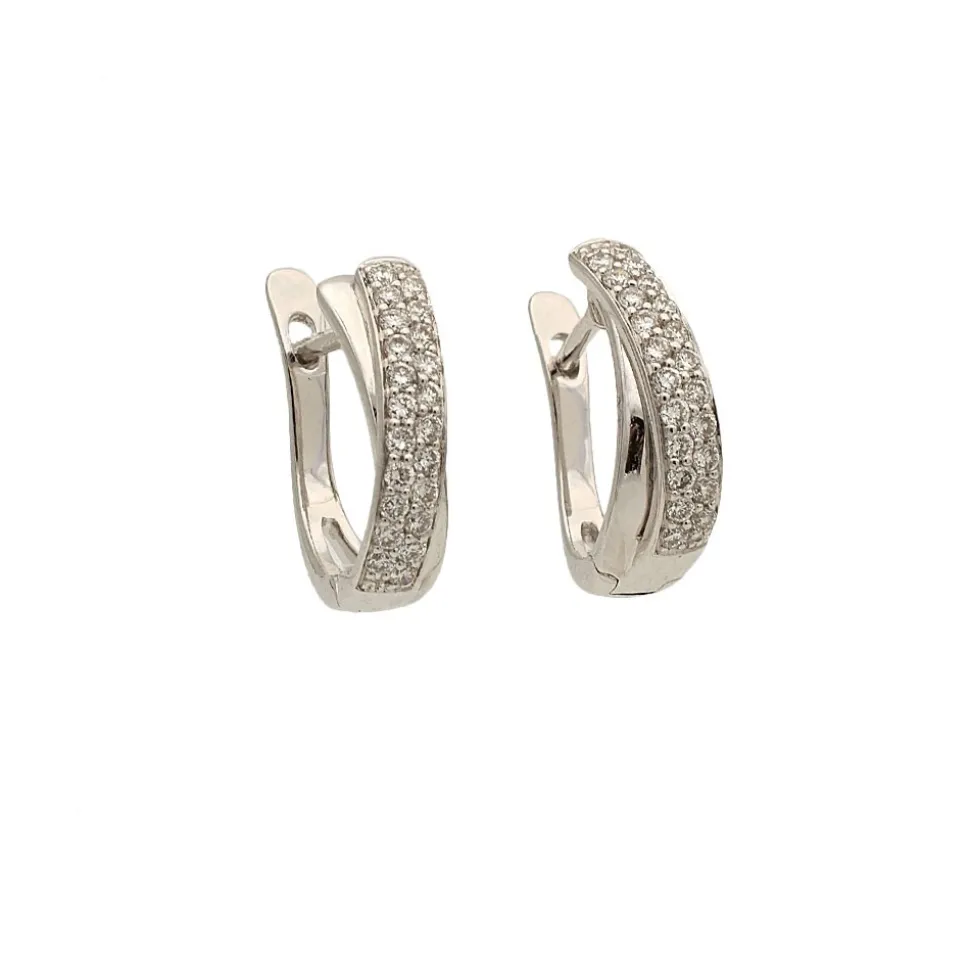Pendientes medio aro con diamantes